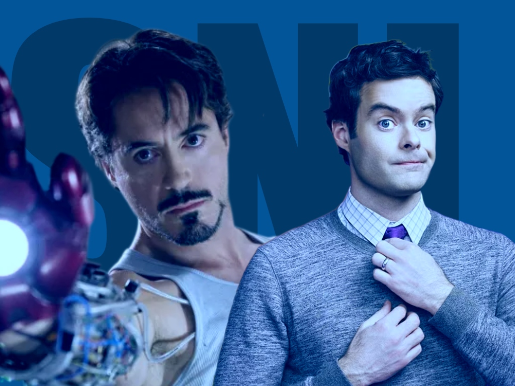 Bill Hader and Robert Downey Jr.